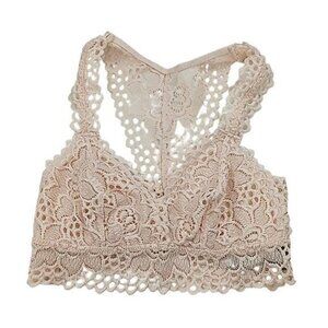 Aerie Pink Bralette Lace Feminine Racerback Pullover Womens Size Small